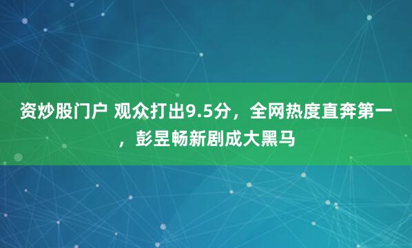 资炒股门户 观众打出9.5分，全网热度直奔第一，彭昱畅新剧成大黑马